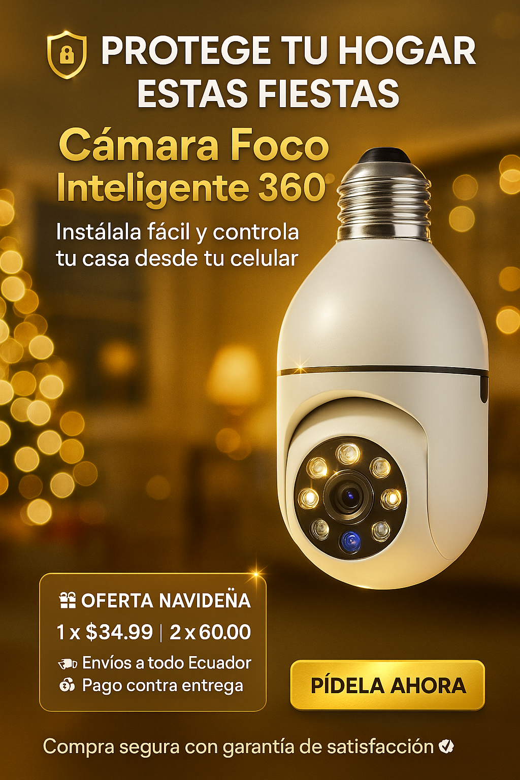 Guard360™ – Cámara Foco Inteligente de Seguridad Panorámica