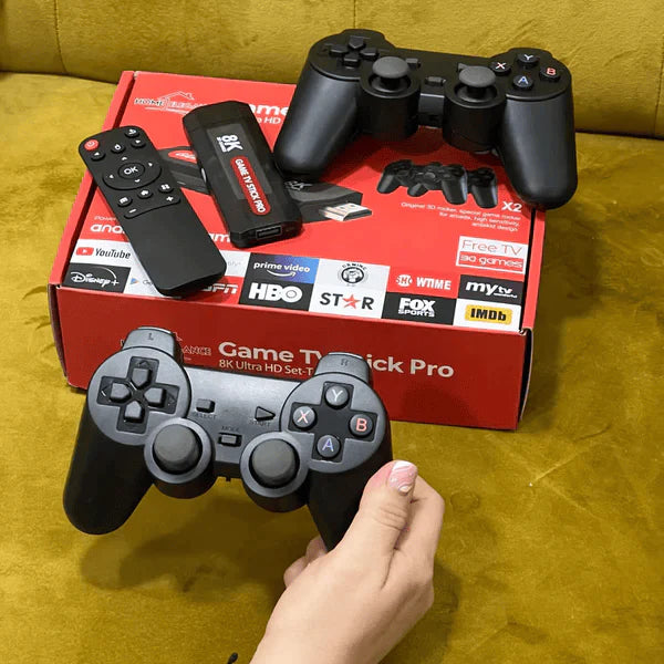 🔥 GameTVStick PRO 8K – Tu consola retro y centro multimedia en un dispositivo!